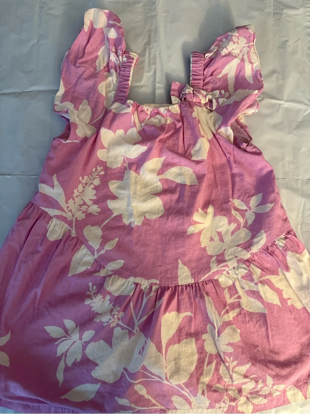 Zara Pink Floral Girls' Flutter Sleeve Dress